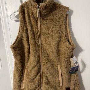 Warm Brown Fleece Vest for Women